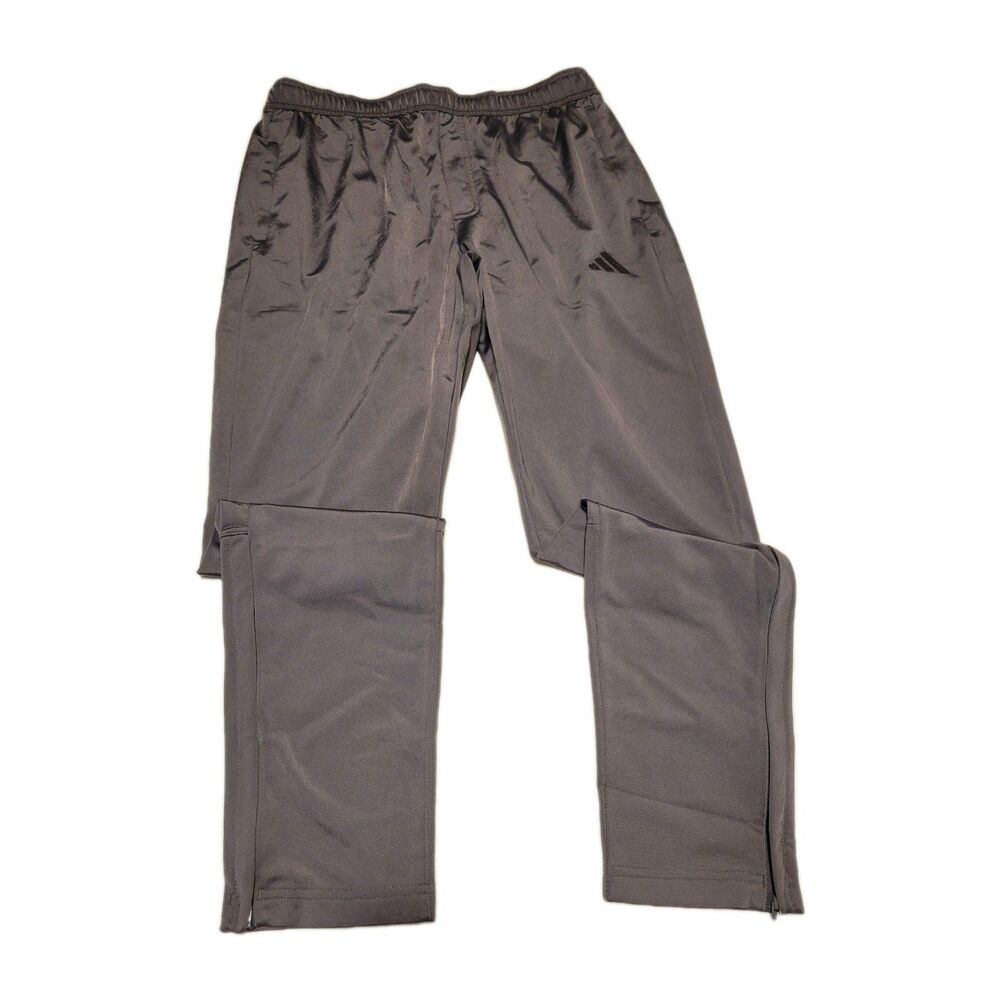 Adidas Men's Tricot Pants Size Large Tall Gray Track Jogger Pockets Tapered Leg